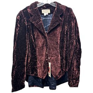 Wah Maker Ladies Brown Velvet Brocade Blazer Peplum Western Victorian Old West